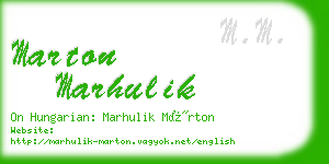 marton marhulik business card